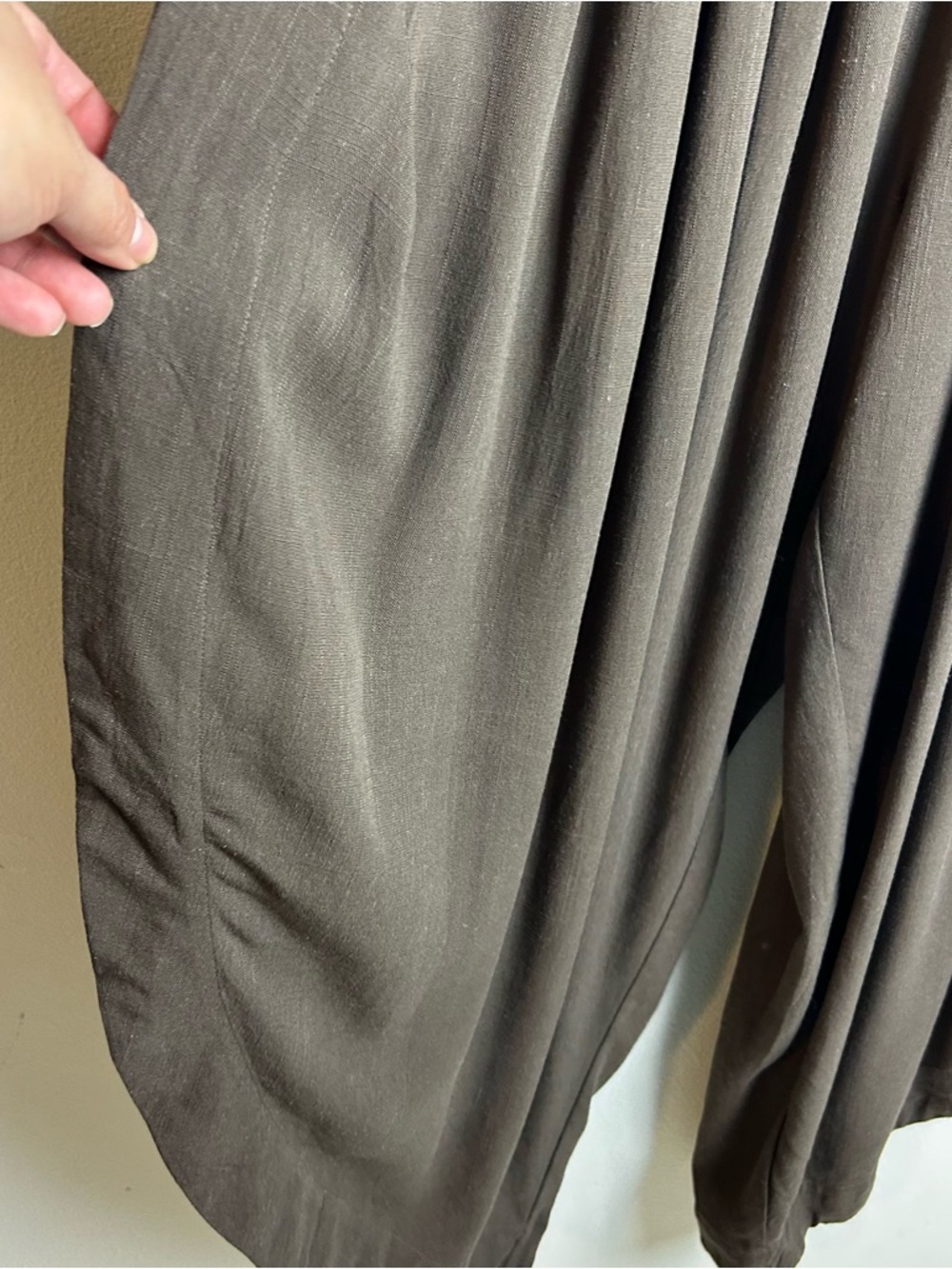 NWT Tarse Linen blend wide leg split skirt pants loose palazzo pants brown S - Picture 8 of 12